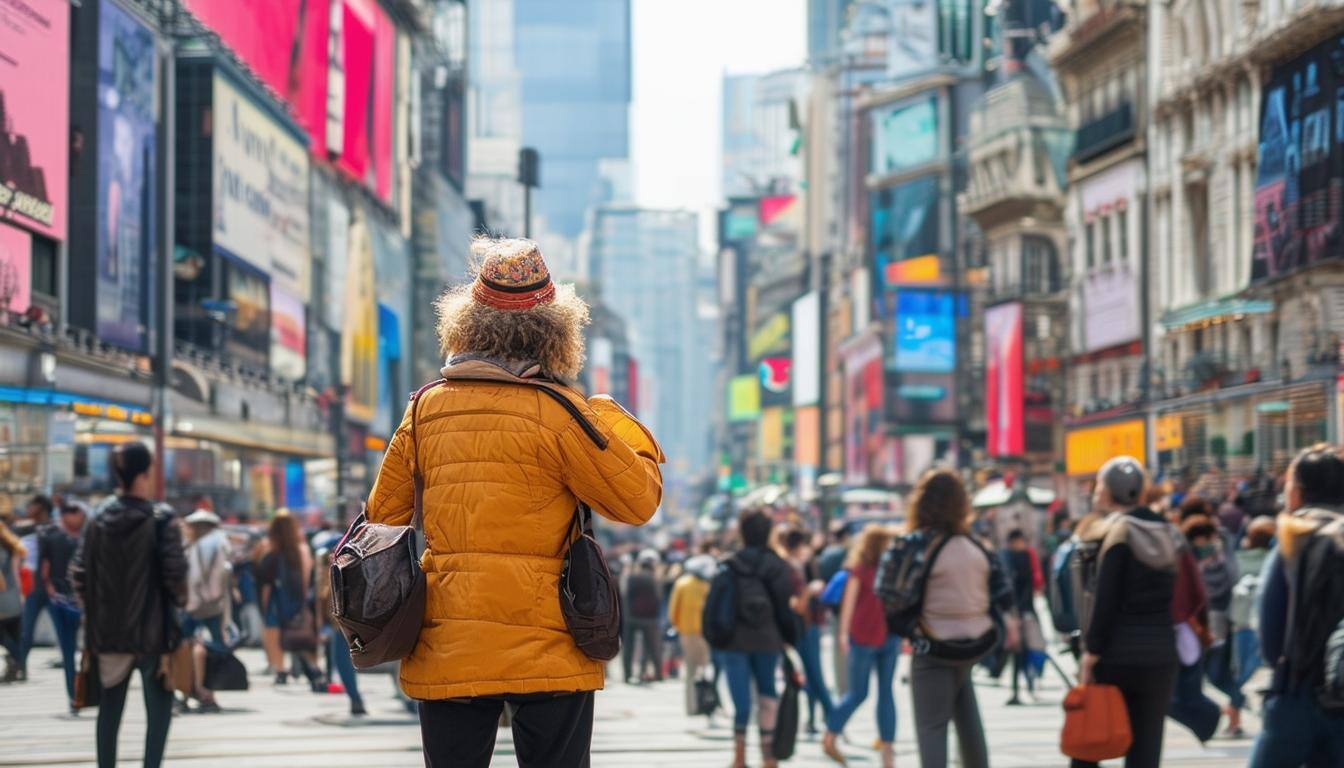 a tourist sightseeing in a foreign city